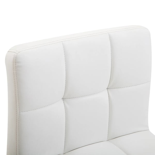 Ergonominen Toimistotuoli Keinonahka Valkoinen Pyörivä Korkeussäädettävä Tuoli