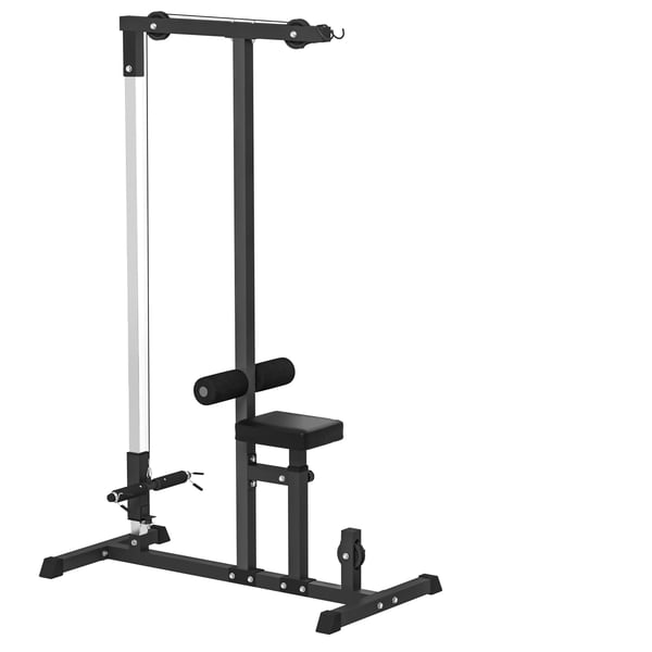 Voima-asema Monikäyttöinen kuntoiluasema Säädettävä Istuin Hihnapyörä Teräs Musta PVC 107x120x190cm