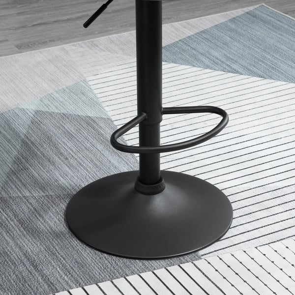 2 stk Barstole, Hjdejusterbar, Mrkegr, Polyester/Stl