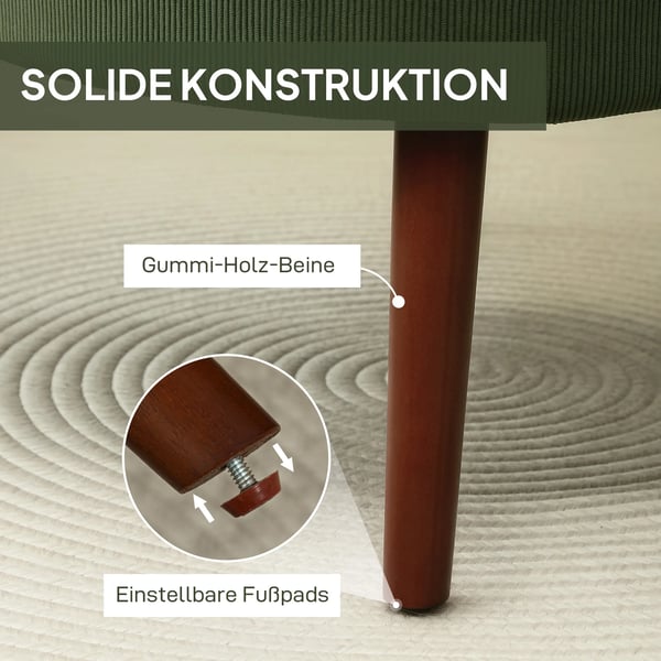 Lænestol i Grøn Polyester med Lændepude - Komfortabel og Stilfuld Accentstol til Stuen
