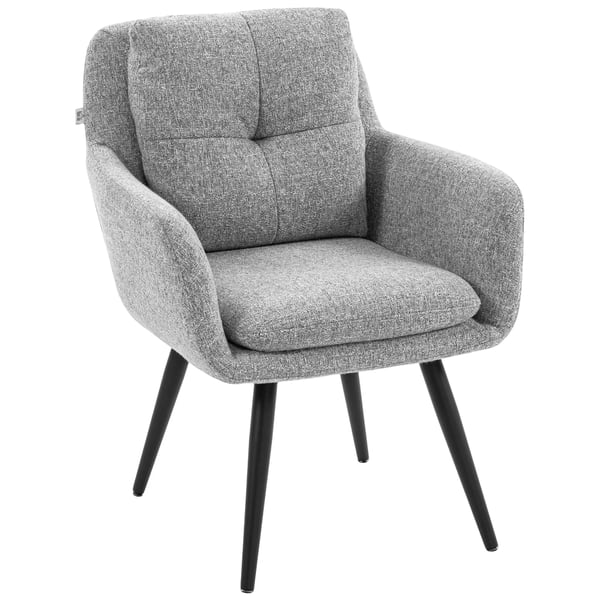 Moderne accentstol med metalben, lysegrå Moderne accentstol med metalben, lysegrå