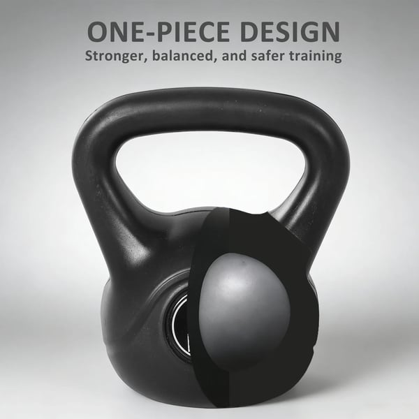 Kettlebell 8 kg vikt-hantel fylld med sand för nybörjare svart