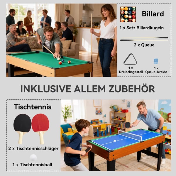 5-i-1 Multifunktionellt Spelbord - Valnöt/Svart