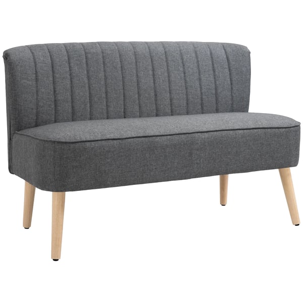2-sits soffa 117 cm i grått tyg med träram