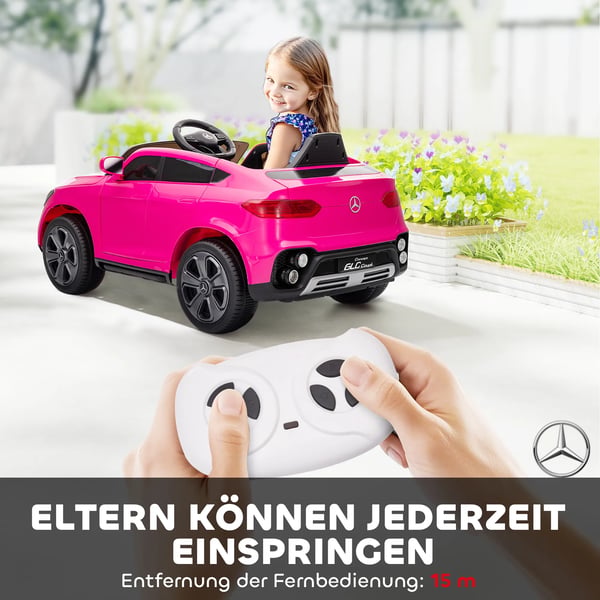 Børnebil Mercedes-Benz GLC Coupé - Rosa (12V, Fjernbetjening, LED, Musik)
