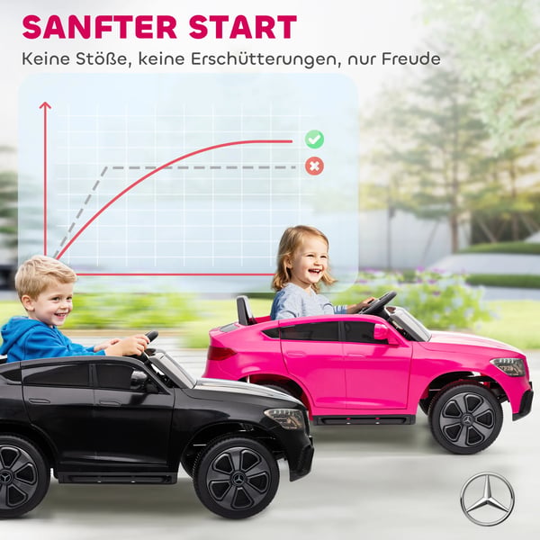 Børnebil Mercedes-Benz GLC Coupé - Rosa (12V, Fjernbetjening, LED, Musik)