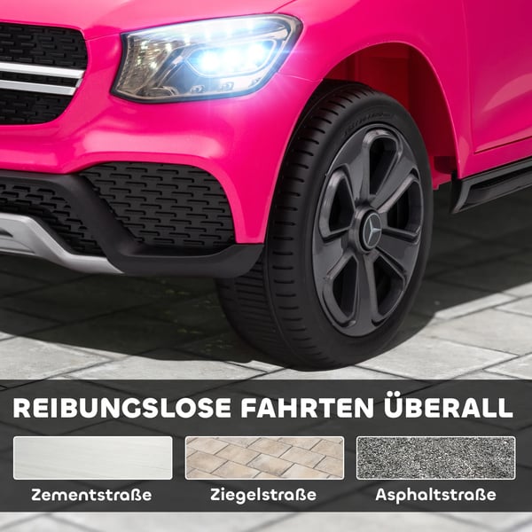 Børnebil Mercedes-Benz GLC Coupé - Rosa (12V, Fjernbetjening, LED, Musik)