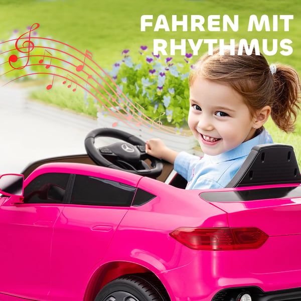 Børnebil Mercedes-Benz GLC Coupé - Rosa (12V, Fjernbetjening, LED, Musik)