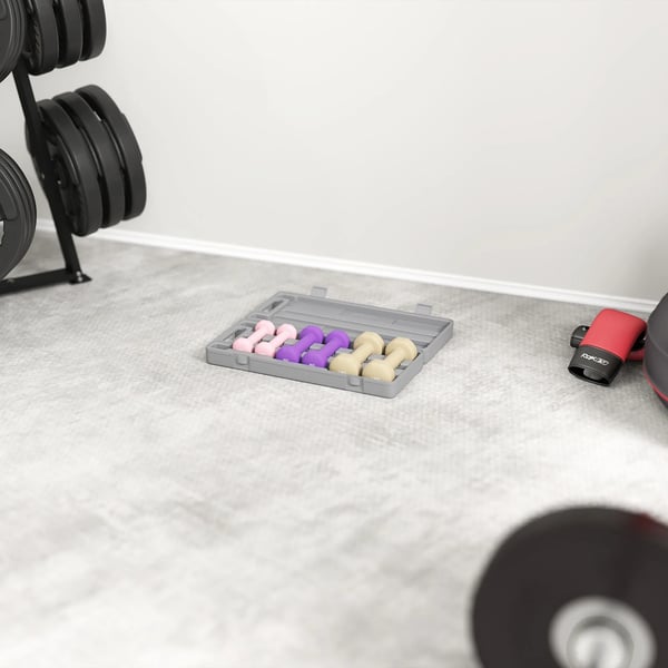 Hantelset 6-delar med väska - Justerbara vikter 0,5-1,5 kg för hem & gym, Rosa+Lila+Kaffe, Plast/Konstläder