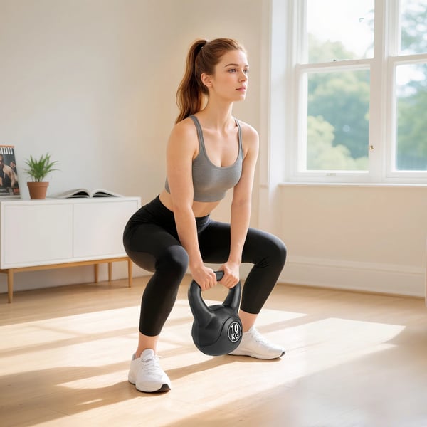 Kahvakuulapaino 10 kg Hiekan täyttämä painoharjoitteluun Aloittelijoille Musta