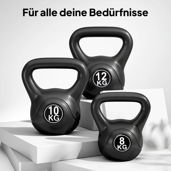 Kahvakuulapaino 10 kg Hiekan täyttämä painoharjoitteluun Aloittelijoille Musta
