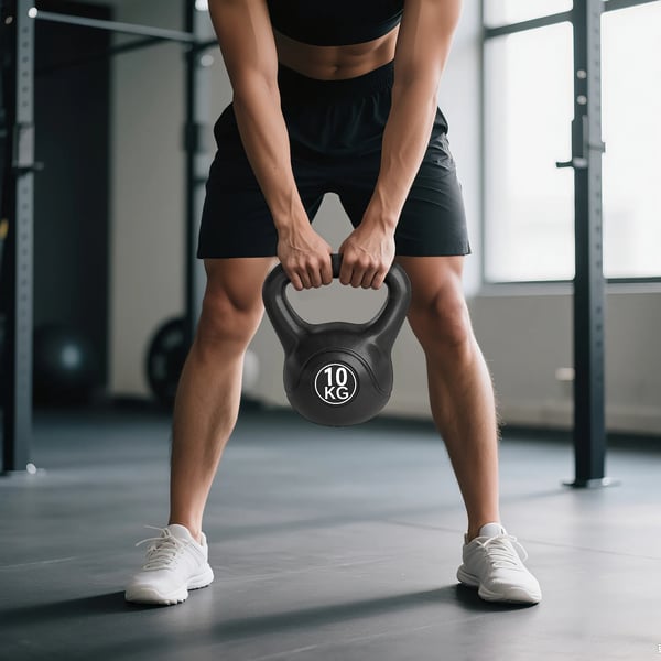 Kahvakuulapaino 10 kg Hiekan täyttämä painoharjoitteluun Aloittelijoille Musta