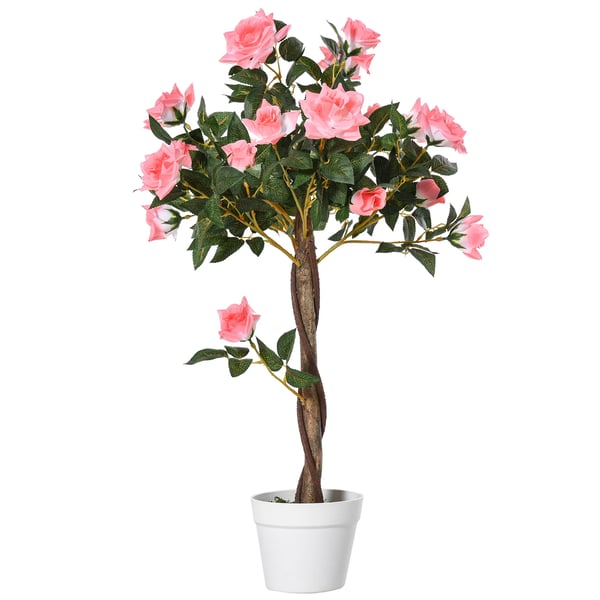 Tekoruusu keinokasvi, suuri 90cm, vaaleanpunainen muovi, ruukussa luonnolliseen sisustukseen Tekoruusu keinokasvi, suuri 90cm, vaaleanpunainen muovi, ruukussa luonnolliseen sisustukseen
