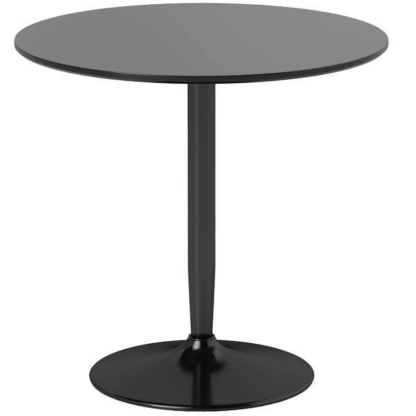 Matbord för 2 personer, rund bordsskiva Ø80 cm, MDF och stål, halkfri, svart, 75H cm Matbord för 2 personer, rund bordsskiva Ø80 cm, MDF och stål, halkfri, svart, 75H cm