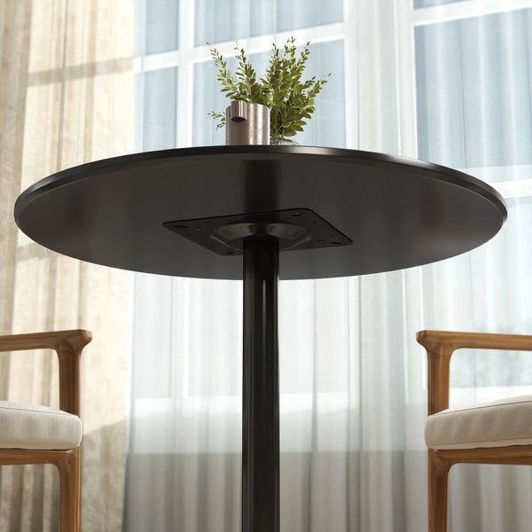 Matbord för 2 personer, rund bordsskiva Ø80 cm, MDF och stål, halkfri, svart, 75H cm