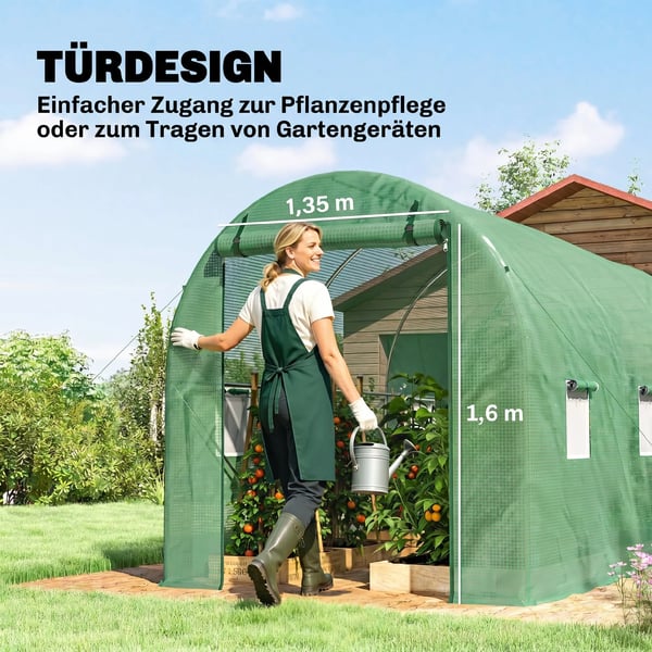 Folietunnel Växthus Grön 395x195x190cm