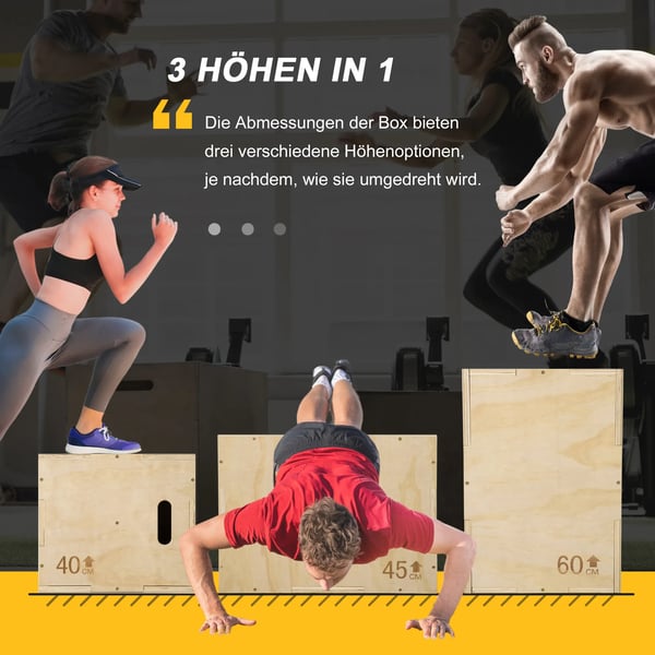 Plyo Box i Bøg 45x40x60cm - Springkasse til Hjemmetræning