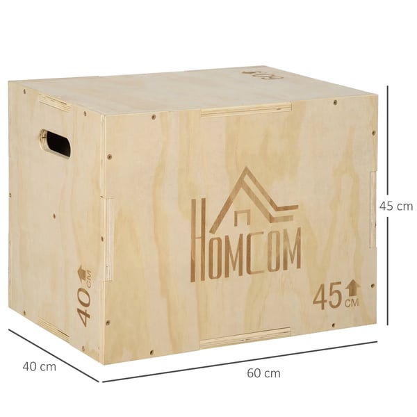 Plyo Box i Bøg 45x40x60cm - Springkasse til Hjemmetræning