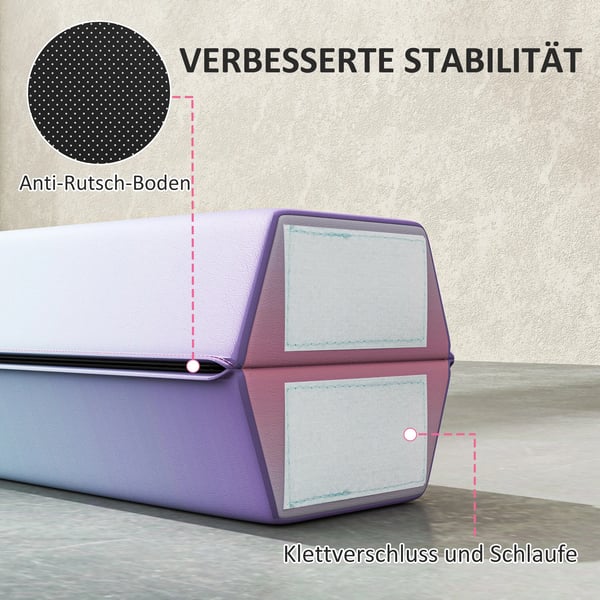 Balancebjælke 2,4 m, foldbar, skridsikker, multifarvet, EVA/polyester, til 3+ år, op til 80 kg