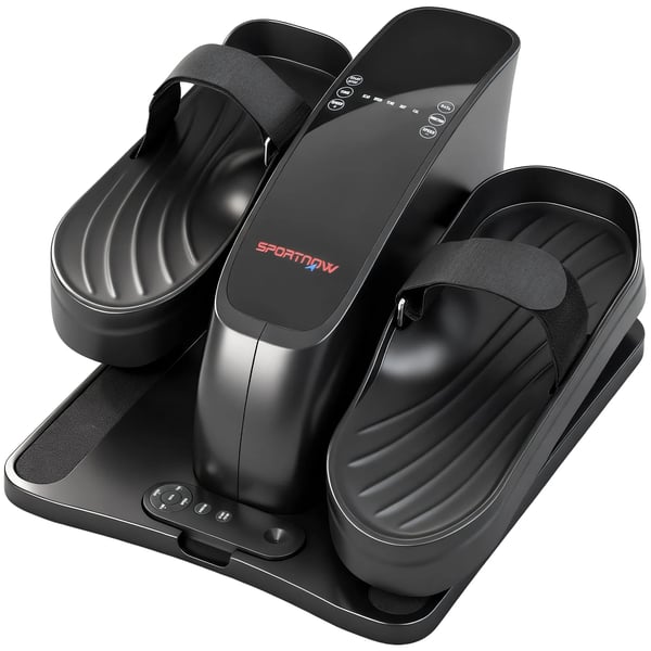 Mini-pedaltränare Mörkgrå/ABS/Metall, 12 hastigheter, LED, fjärrkontroll, bärbar