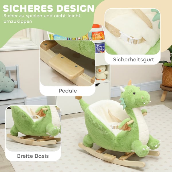 Gyngehest Dinosaur til Børn, Grøn