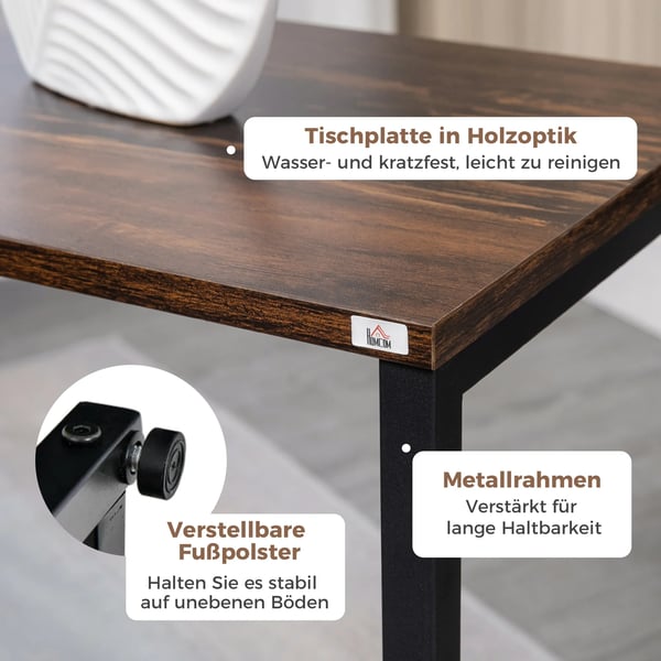 3-delars sidobordsset C-formade stapelbara bord i industridesign - Mdf/stål, rustikbrun