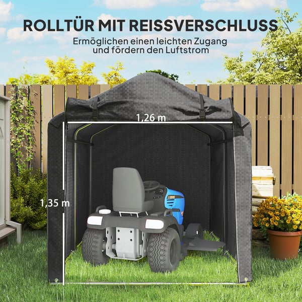 garagetelt, vandtæt teltgarage med dør, UV-bestandig 220 x 157 x 165 cm sort