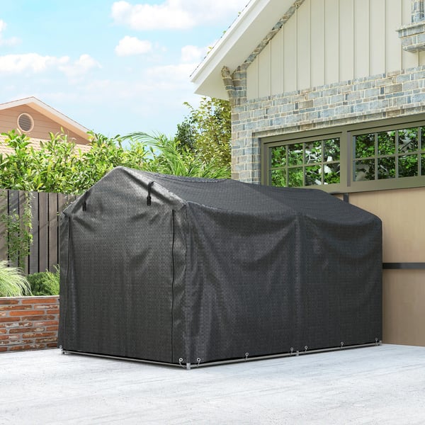 garagetelt, vandtæt teltgarage med dør, UV-bestandig 220 x 157 x 165 cm sort