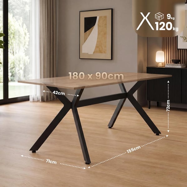 Cascada M Bordben - Mat Sort Metalramme, Industriel Stil, Kraftig (120 kg), DIY Bordstel