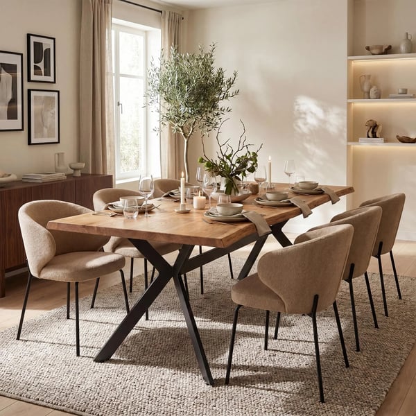 Cascada Metal Bordben - Industriel Stil DIY Bordstel, Mat Sort, L Størrelse (195cm Bredde)