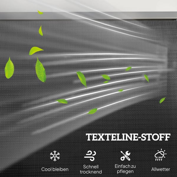 Gungstol 3-sits Metall Texteline Svart 147x75x85cm