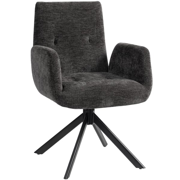 Drejestol i polyester med moderne design, sort, 120 kg belastning