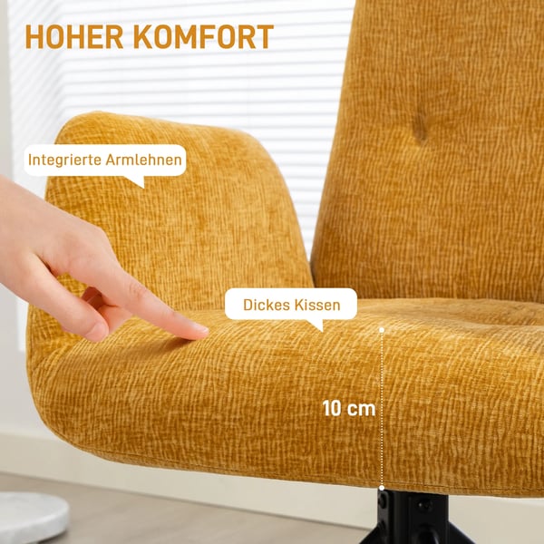 Stoppad snurrfåtölj, gul