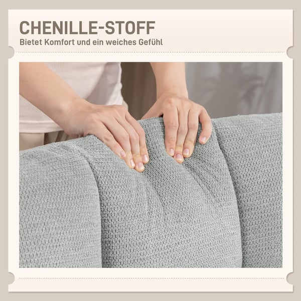 Drejelig Loungestol, 75cm Bred, Vandafvisende Chenille-look, Stålben, Lysegrå