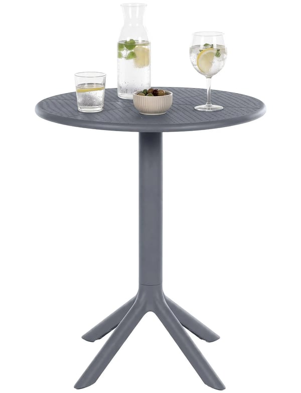 Lacota runt trädgårds- och bistrobord i plast, antracit, 60 cm diameter