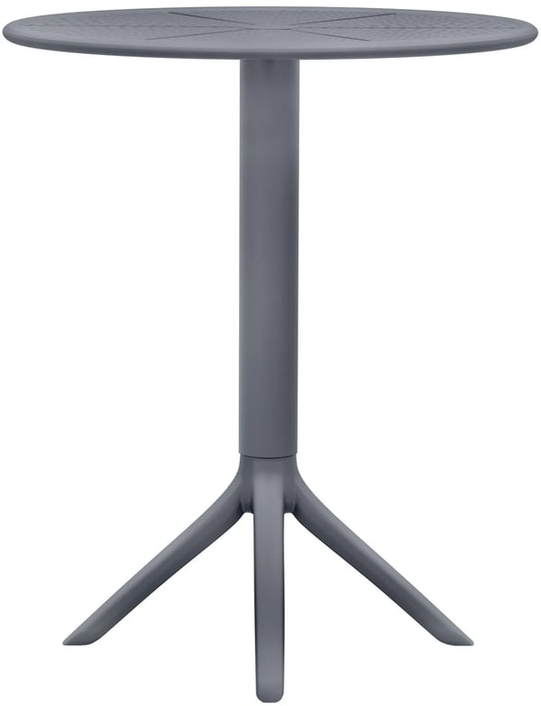 Lacota rundt have- og bistrobord i plast, antracit, 60 cm diameter