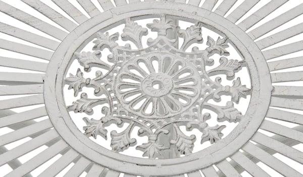 Hari Antikvit Vit Trädgårdsbord - 70 cm Diameter, 73 cm Höjd, Handgjort Järn