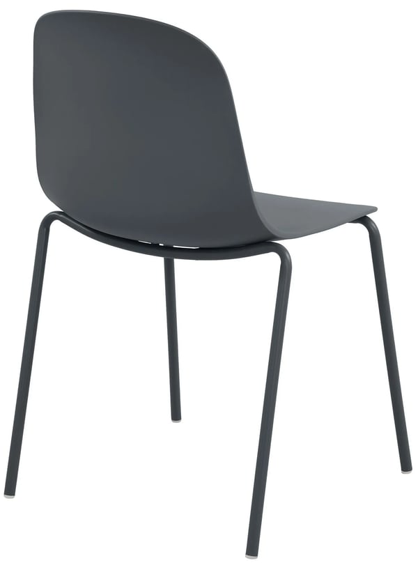 Hardin stapelstol - Mörkgrå polypropensits, pulverlackerad stålram - Inomhus/utomhus, väderbeständig, platsbesparande