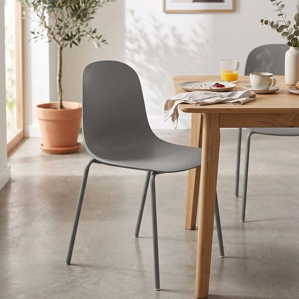 Hardin stapelstol - Taupe polypropylensits & pulverlackerad stålram - Inomhus/Utomhus - 85cm H x 51cm B
