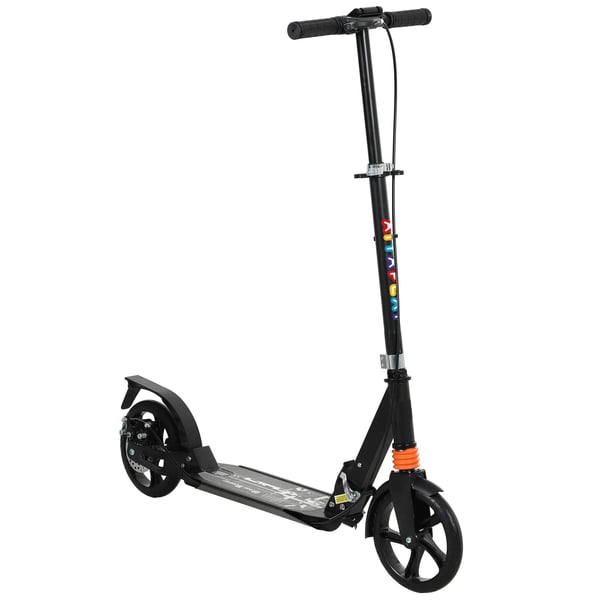 Barnscooter hopfällbar, justerbar i höjd, för barn 6-12 år, svart