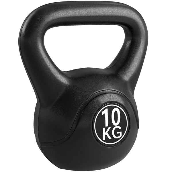 Kettlebell Kugelhantel 10 kg Vægt Håndvægt med Sandfyldning til Begyndere Sort Kettlebell Kugelhantel 10 kg Vægt Håndvægt med Sandfyldning til Begyndere Sort