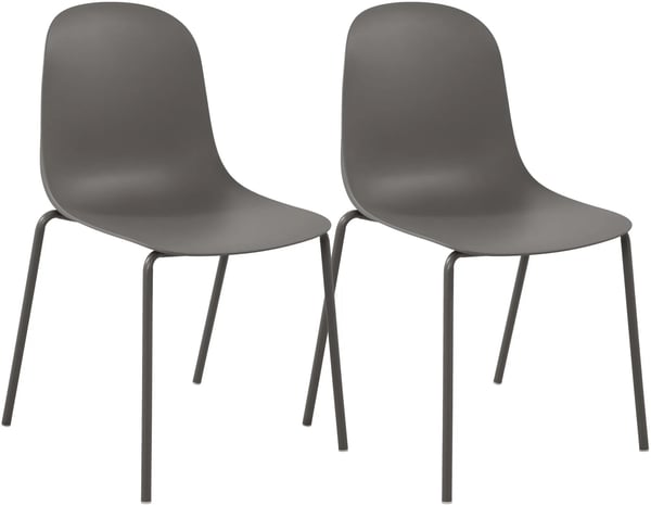 Hardin pinottava tuoli, muovi/metallirunko, taupe (2 kpl)