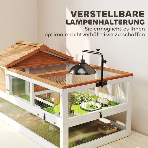 Sköldpaddshus, 2-vånings terrarium, lamphållare, smådjursbur, orange