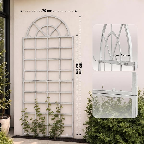 Viva espalier i metal til klatreplanter - Antikhvid, 70 x 180 cm
