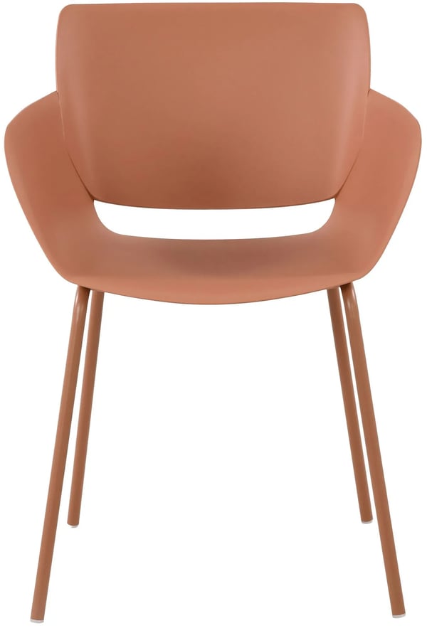 Alpena Terracotta Plastikstol med Metalstel - Holdbart Design til Indendørs/Udendørs Brug