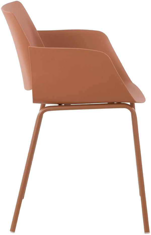 Alpena Terracotta Plastikstol med Metalstel - Holdbart Design til Indendørs/Udendørs Brug