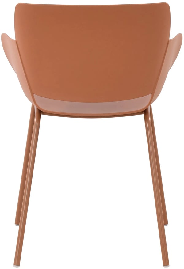 Alpena Terracotta Plastikstol med Metalstel - Holdbart Design til Indendørs/Udendørs Brug