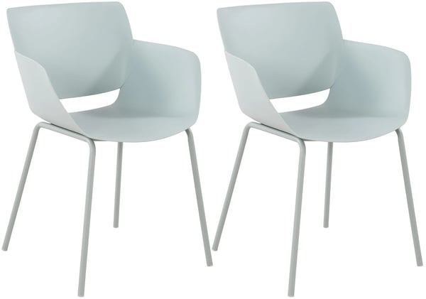 Set med 2 Alpena-stolar - Turkos plastsits, metallram, inomhus/utomhus, väderbeständig