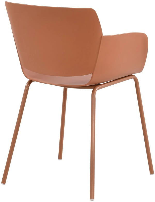 Alpena Terracotta Plastikstol med Metalstel - Holdbart Design til Indendørs/Udendørs Brug