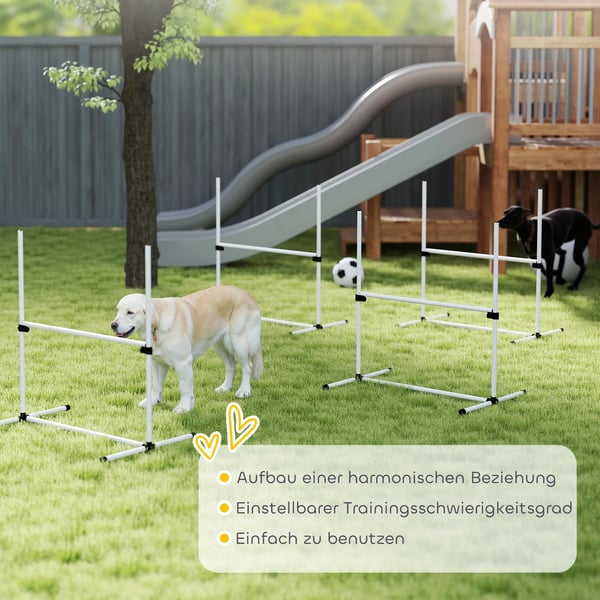 Agility EsteSarja Koira, 4 Tolppaa, Muovi, Valkoinen, 99x65x94cm